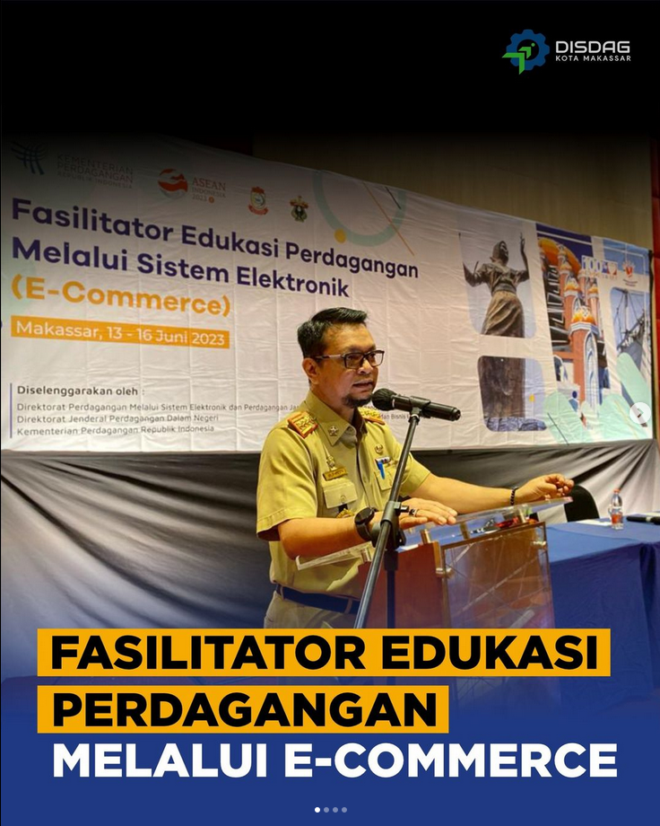 Kepala Dinas Perdagangan Kota Makassar Arlin Ariesta hadir pada kegiatan Fasilitator Edukasi Perdagangan Melalui Sistem Elektronik (E-Commerce)